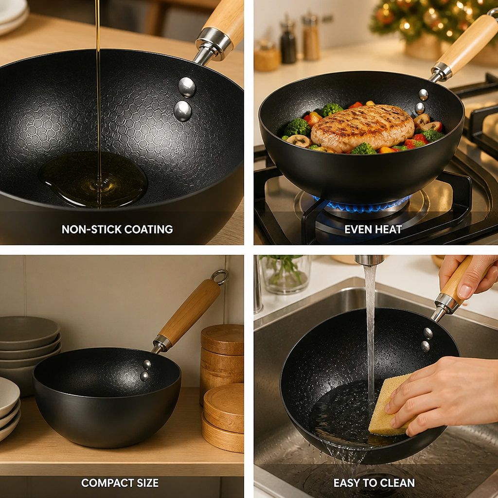 Mini Frying Pan Cast Iron Non-Stick Single-Serve
