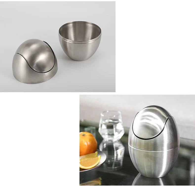 Mini Trash Can 304 Stainless Steel Swing Lid 1.5L