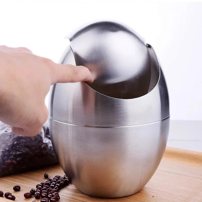 Mini Trash Can 304 Stainless Steel Swing Lid 1.5L