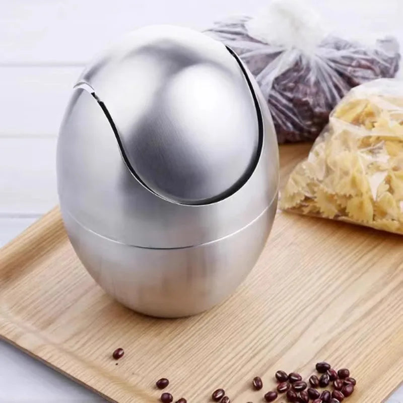 Mini Trash Can 304 Stainless Steel Swing Lid 1.5L