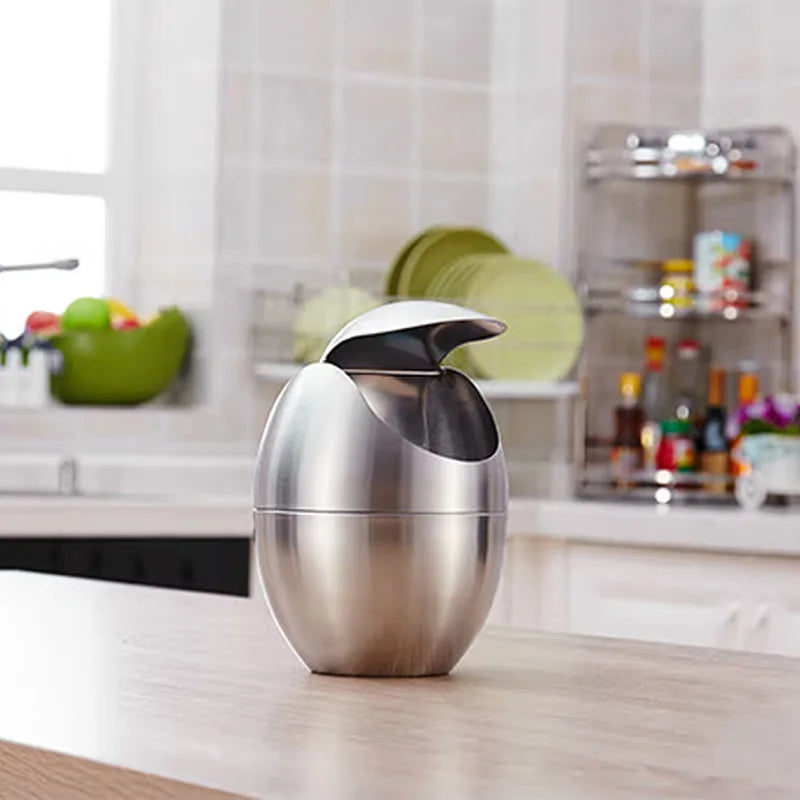 Mini Trash Can 304 Stainless Steel Swing Lid 1.5L