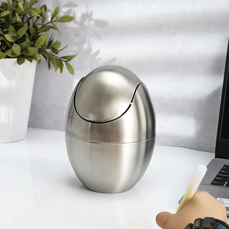 Mini Trash Can 304 Stainless Steel Swing Lid 1.5L