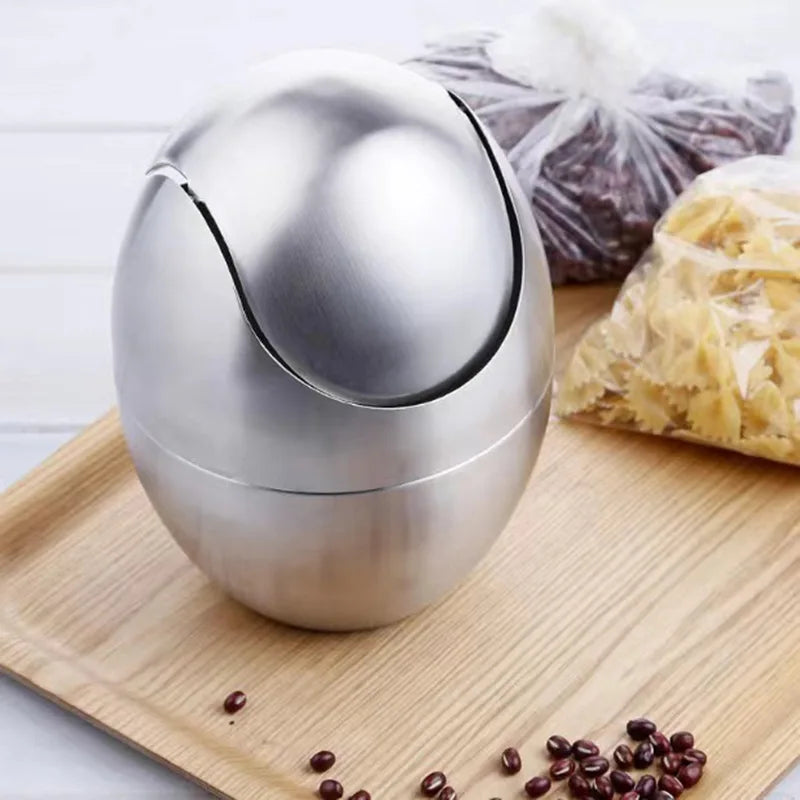 Mini Trash Can 304 Stainless Steel Swing Lid 1.5L