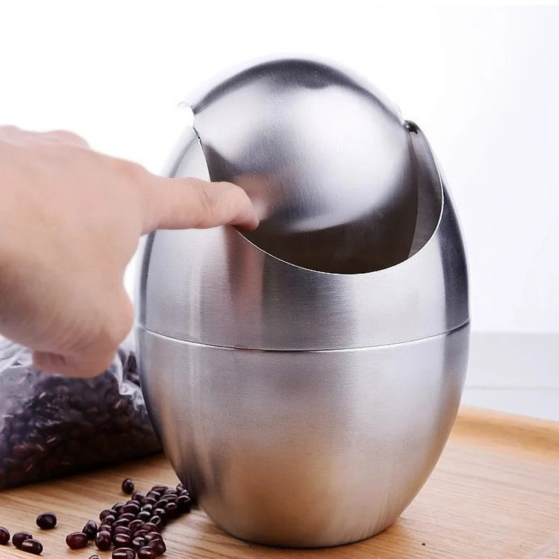 Mini Trash Can 304 Stainless Steel Swing Lid 1.5L