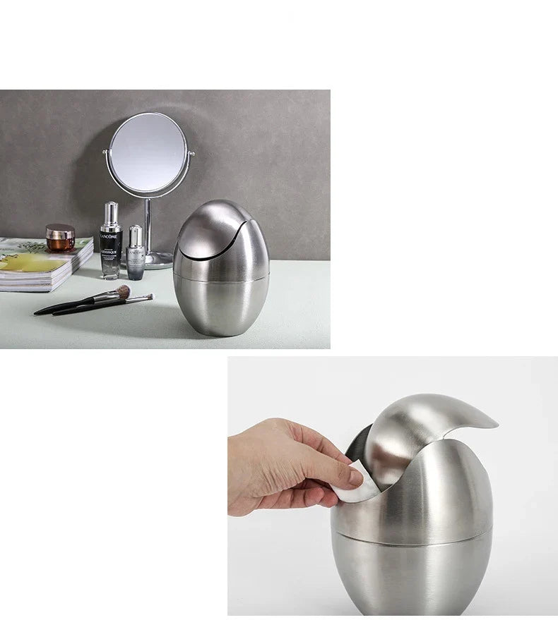 Mini Trash Can 304 Stainless Steel Swing Lid 1.5L