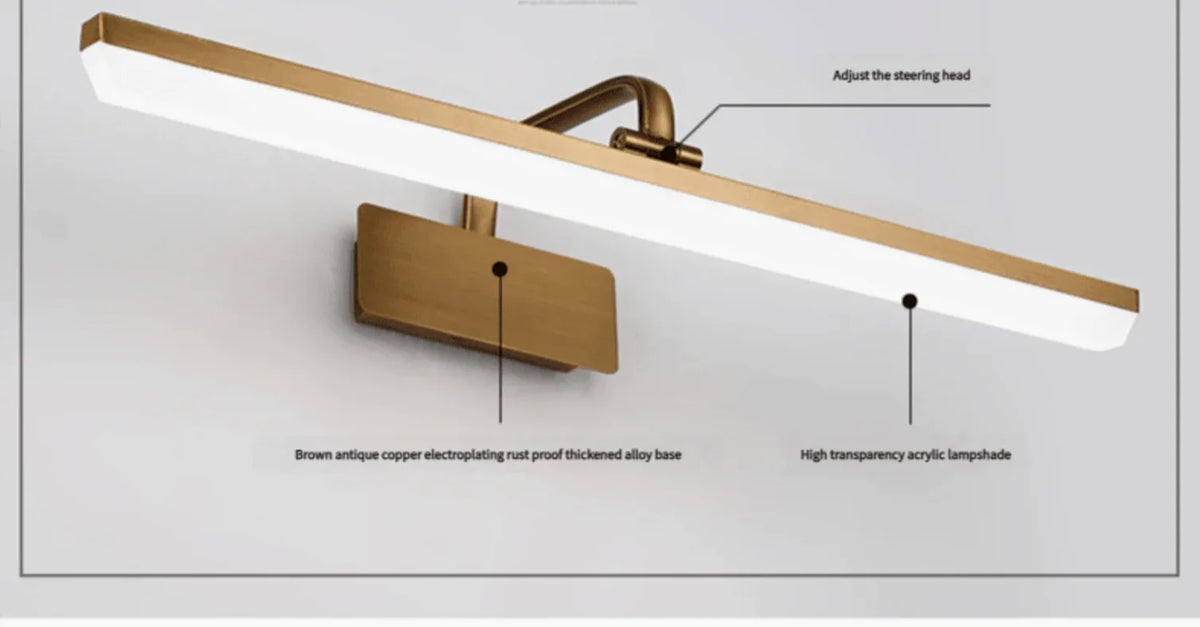 Mirror Wall Light Bronze Finish Waterproof LED