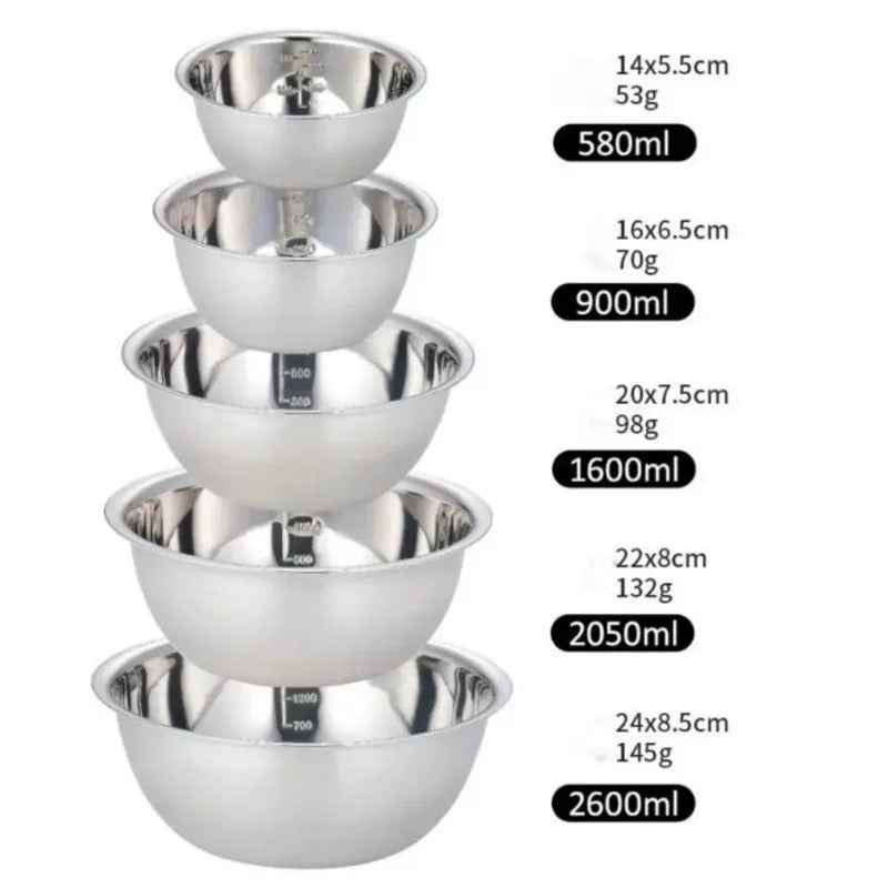 Mixing Bowl Set Stainless Steel Stackable Dishwasher Safe