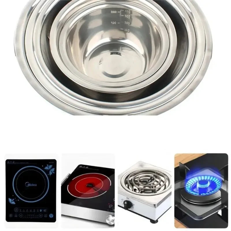 Mixing Bowl Set Stainless Steel Stackable Dishwasher Safe