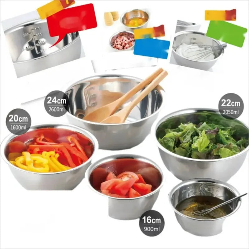 Mixing Bowl Set Stainless Steel Stackable Dishwasher Safe