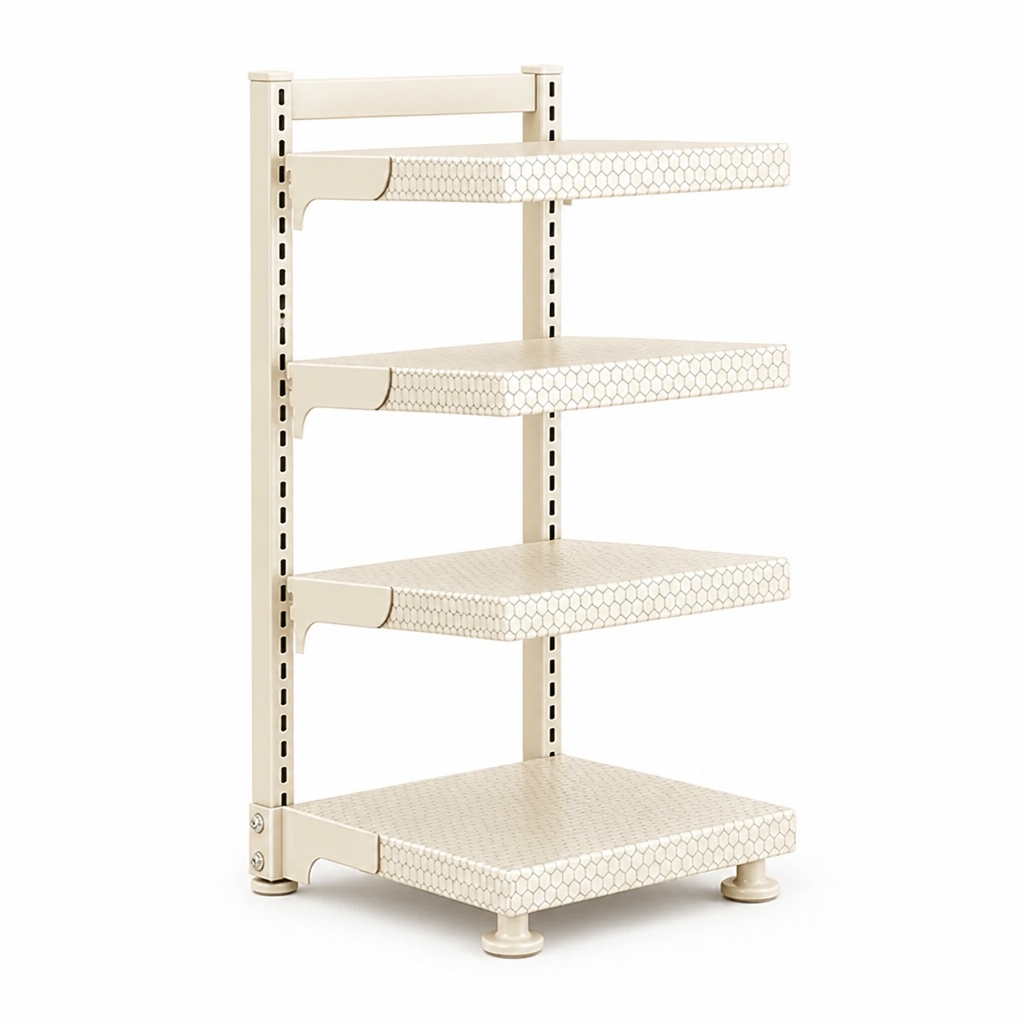 Multi-Tier Pot Rack Carbon Steel Honeycomb Non-Slip