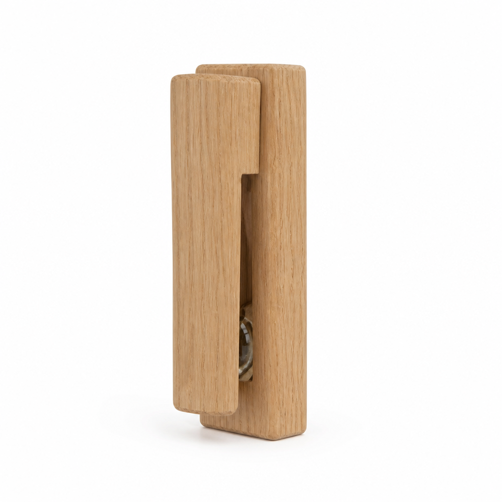 Nordic Wooden Clip With Glass Ball Towel Hook