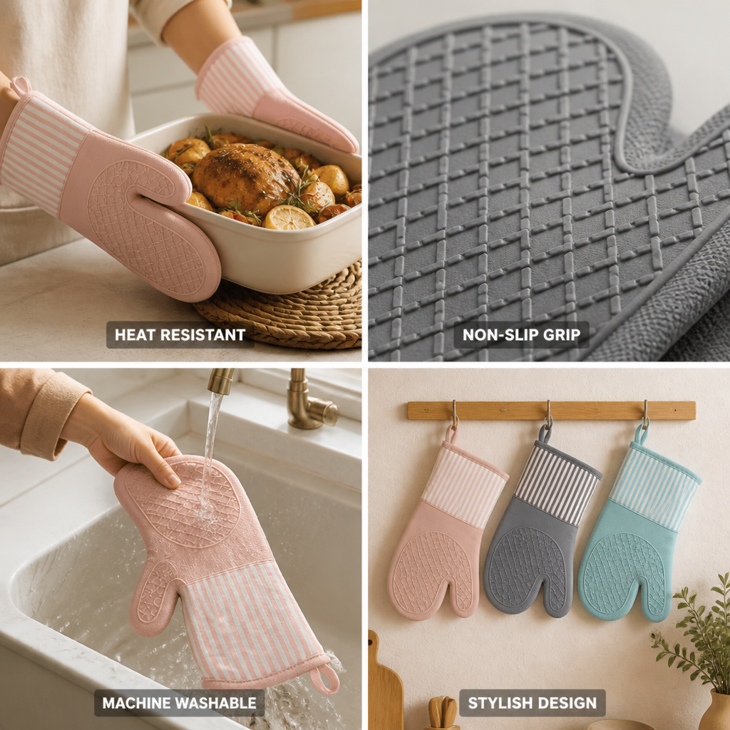 Oven Mitt Heat-Resistant 500°F Non-Slip Grip