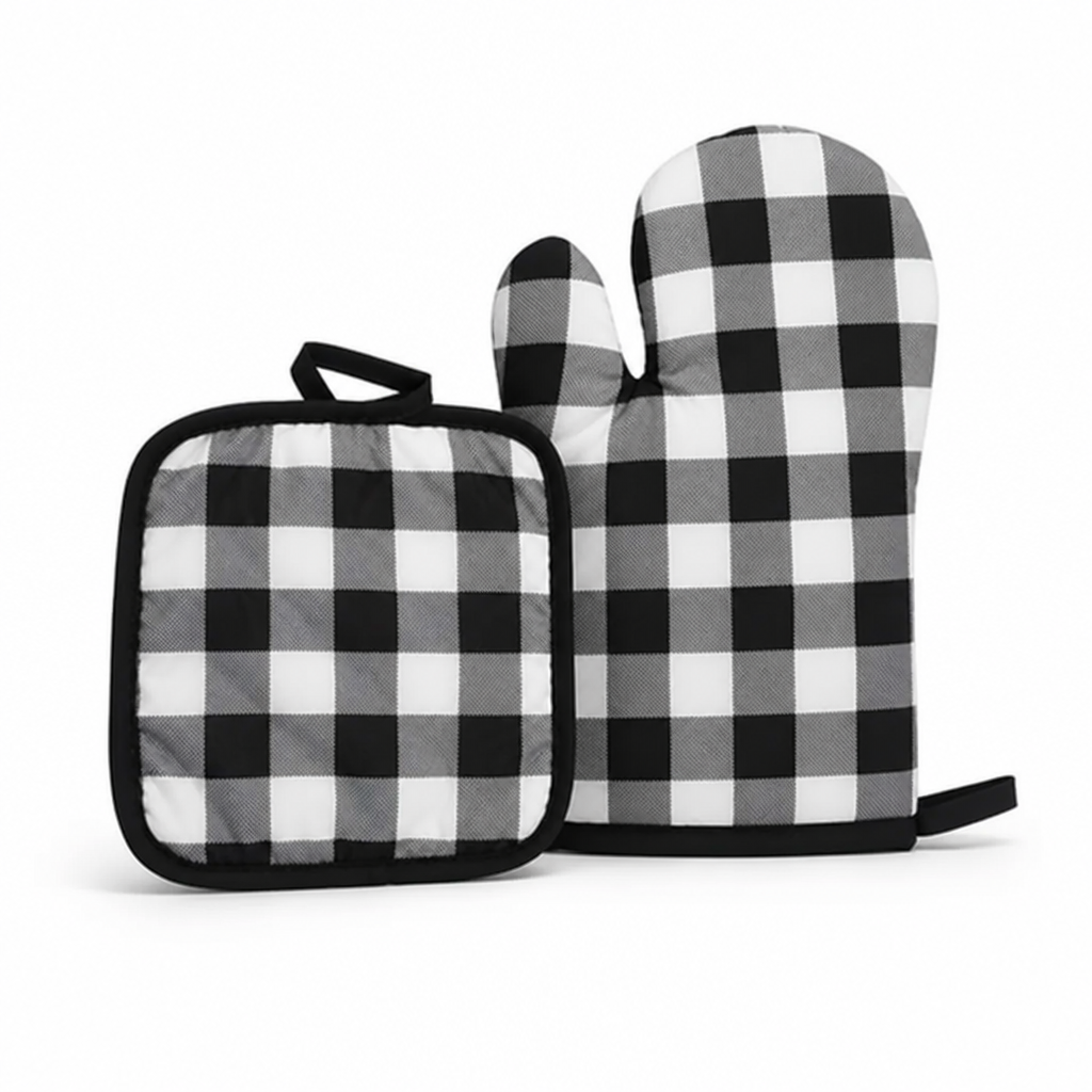 Oven Mitt & Pot Holder Quilted Insulated Machine Washable
