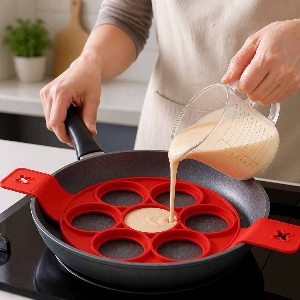 Pancake Pan Non-Stick Aluminum 10 Inch Multi-Compartment