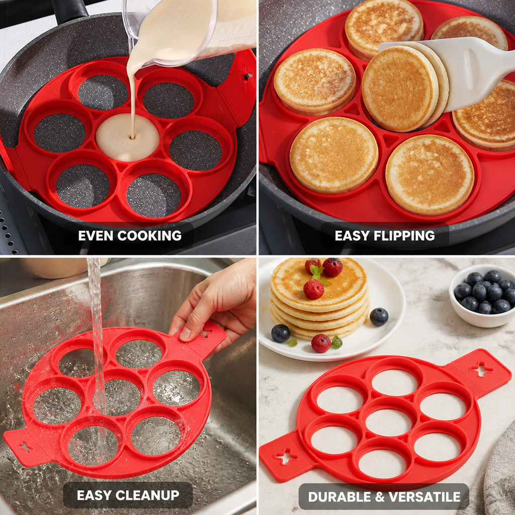 Pancake Pan Non-Stick Aluminum 10 Inch Multi-Compartment