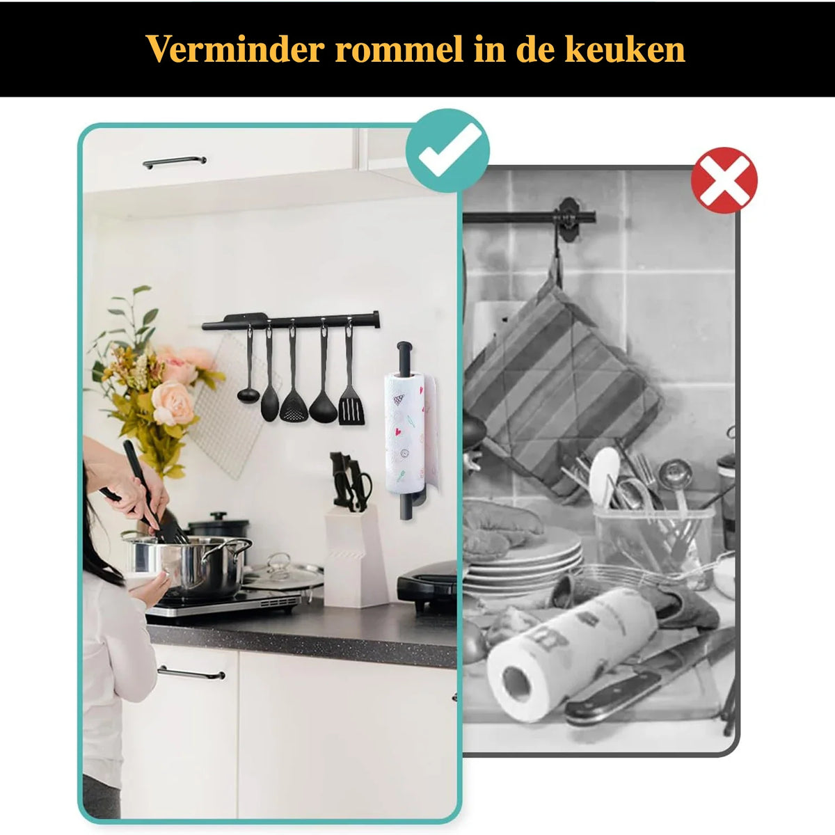 Paper Roll & Towel Holder Self-Adhesive No-Drill Space-Saving
