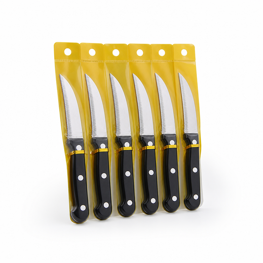 Paring Knife Set Serrated Stainless Steel Protective Sleeves