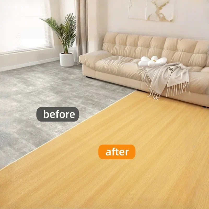 Peel & Stick Floor Tile Wood-Look Waterproof & Wear-Resistant