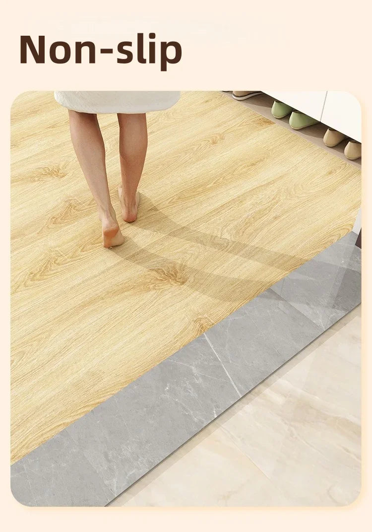 Peel & Stick Floor Tile Wood-Look Waterproof & Wear-Resistant