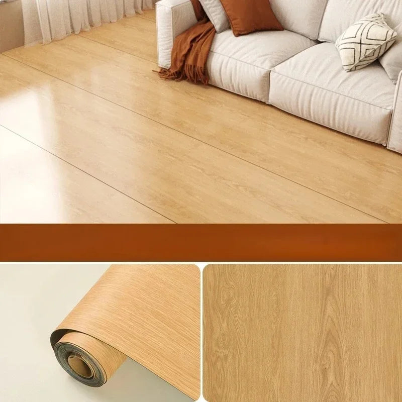 Peel & Stick Floor Tile Wood-Look Waterproof & Wear-Resistant