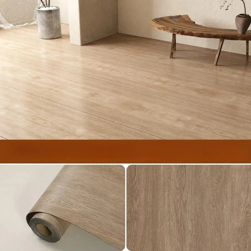Peel & Stick Floor Tile Wood-Look Waterproof & Wear-Resistant