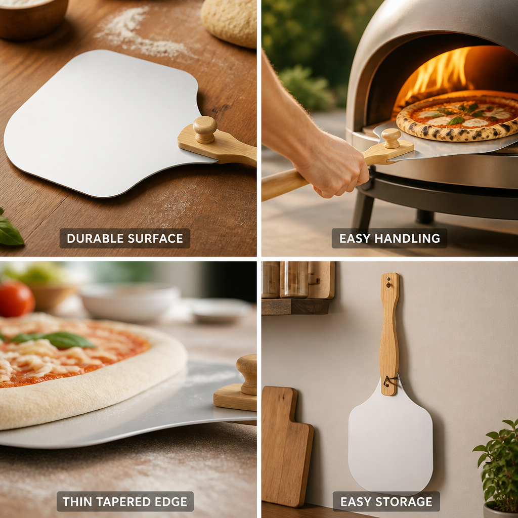 Pizza Peel 12 Inch Anodized Aluminum & Bamboo Handle