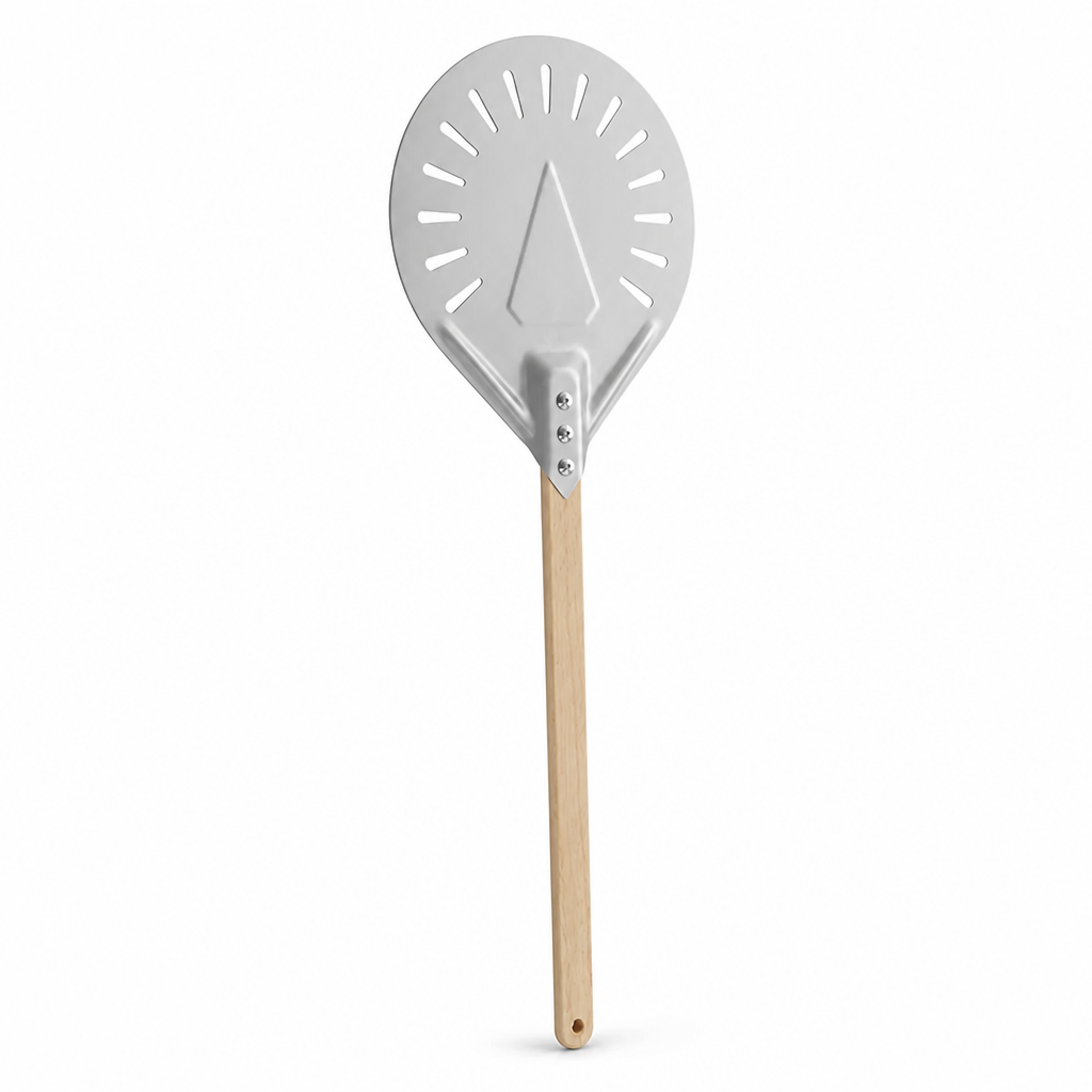 Pizza Peel Perforated Aluminum Blade Long Beech Handle