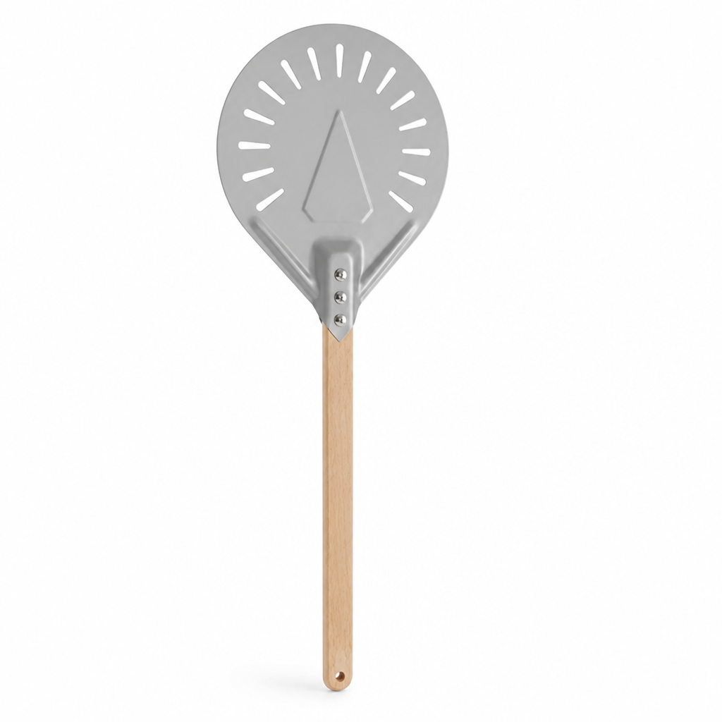 Pizza Peel Perforated Aluminum Blade Long Beech Handle
