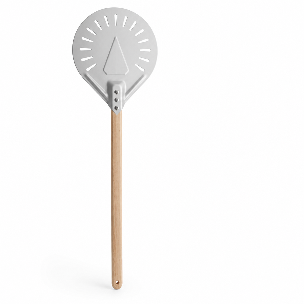 Pizza Peel Perforated Aluminum Blade Long Beech Handle