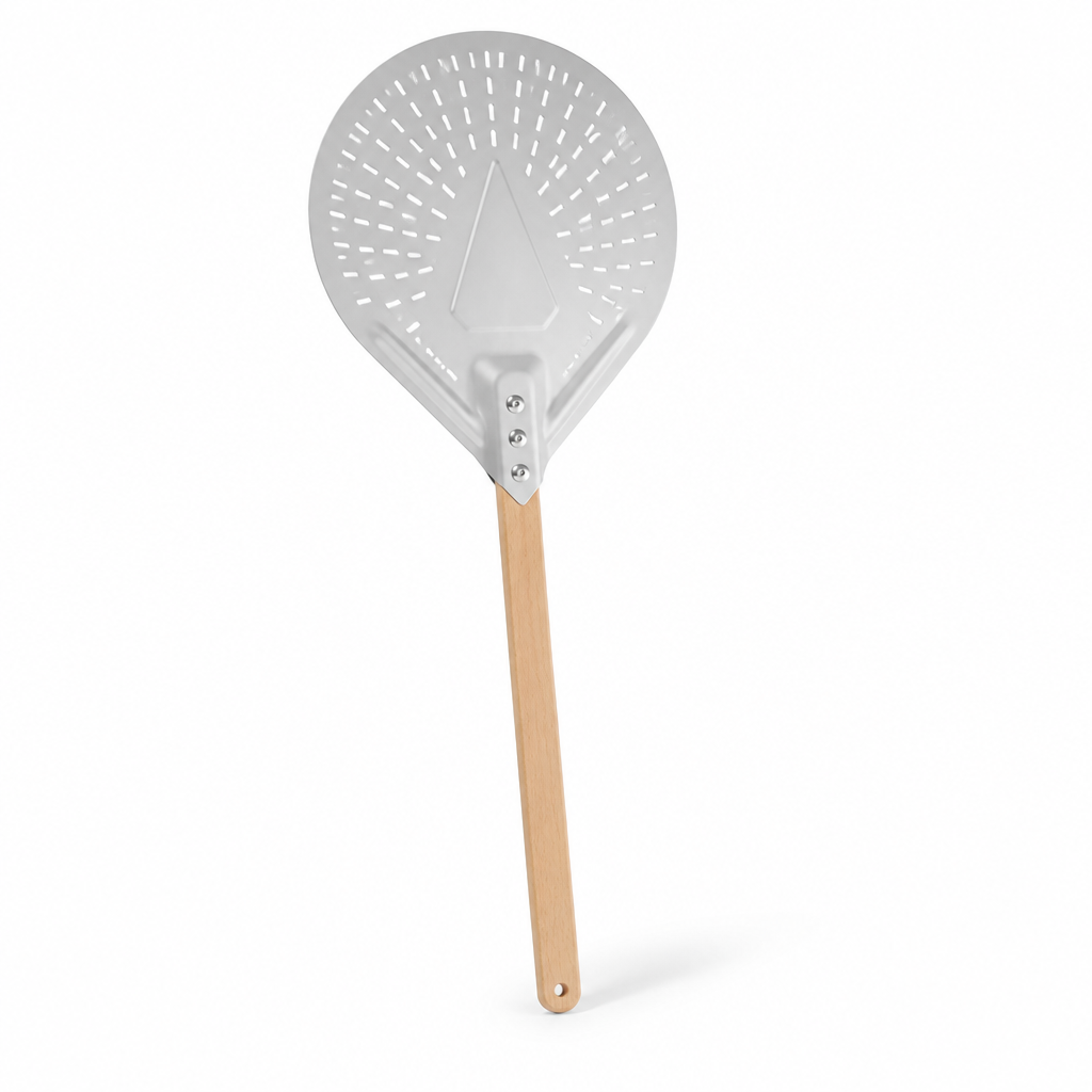 Pizza Peel Perforated Aluminum Blade Long Beech Handle