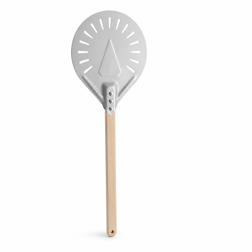 Pizza Peel Perforated Aluminum Blade Long Beech Handle