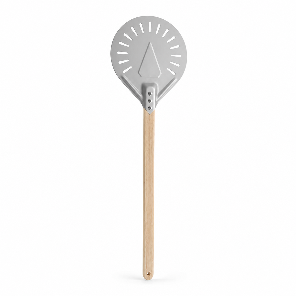 Pizza Peel Perforated Aluminum Blade Long Beech Handle