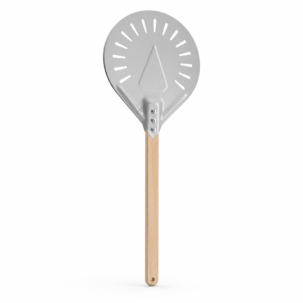 Pizza Peel Perforated Aluminum Blade Long Beech Handle