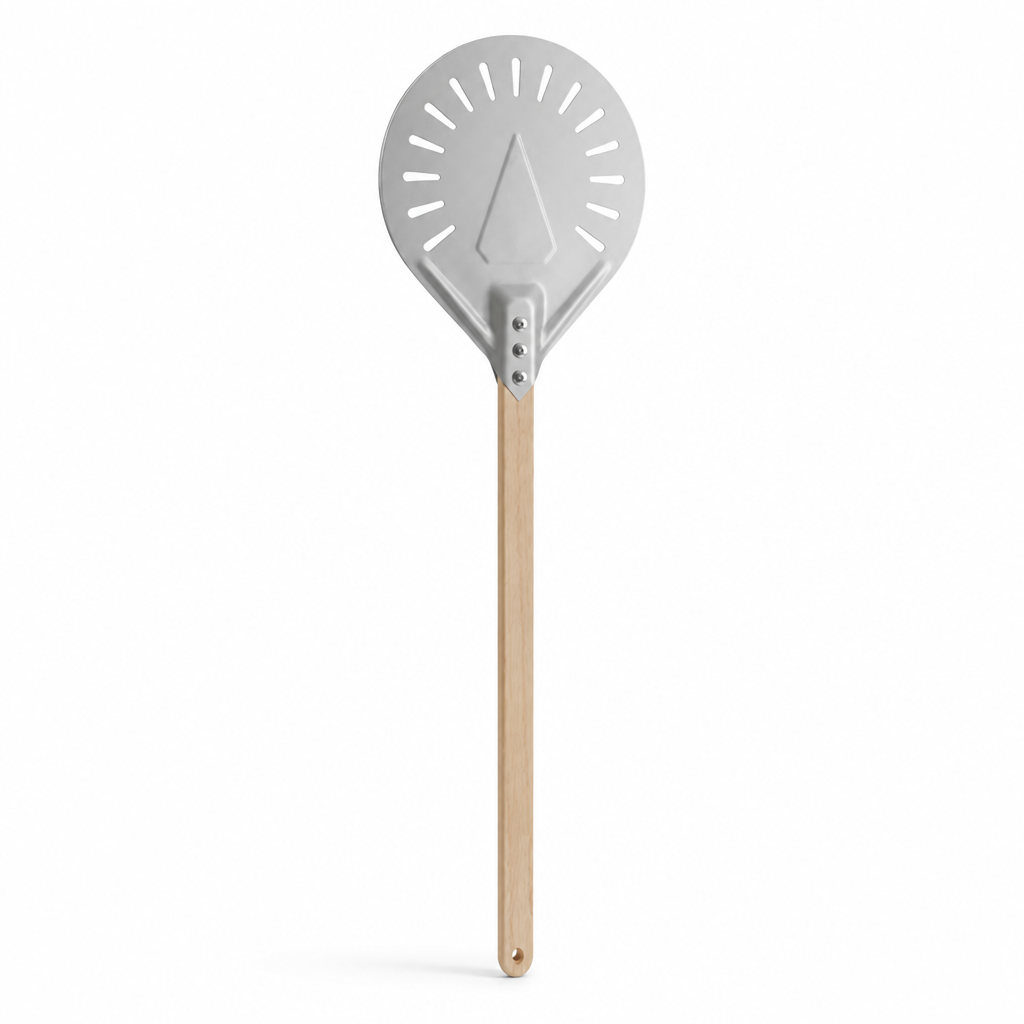 Pizza Peel Perforated Aluminum Blade Long Beech Handle