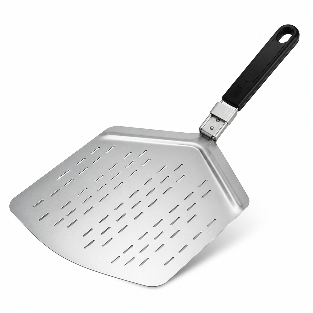 Pizza Peel Perforated Stainless Steel Foldable Lockable Handle