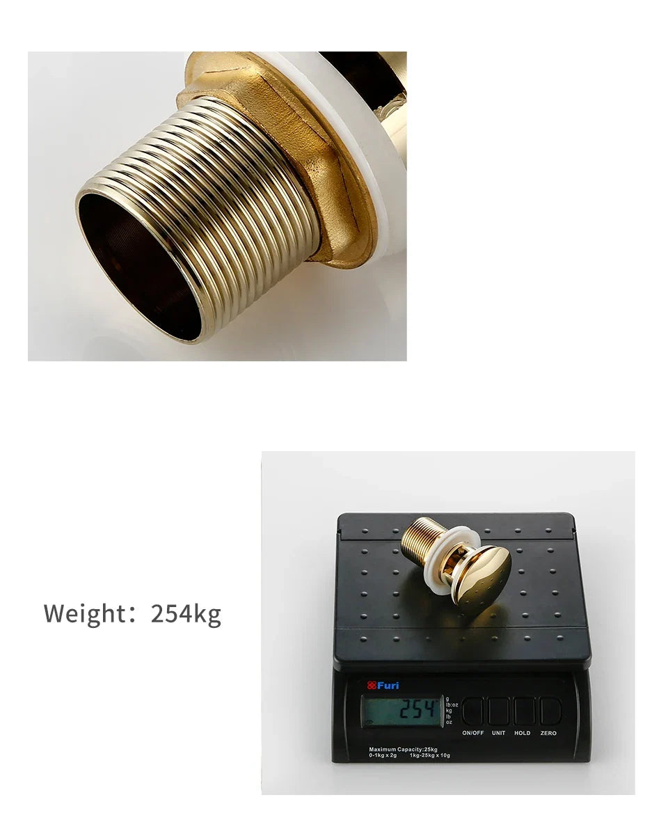 Pop-Up Drain Stopper Solid Brass One-Touch