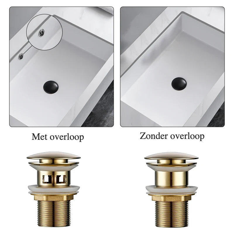 Pop-Up Drain Stopper Solid Brass One-Touch