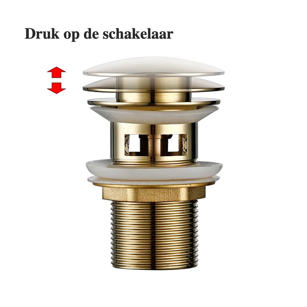 Pop-Up Drain Stopper Solid Brass One-Touch