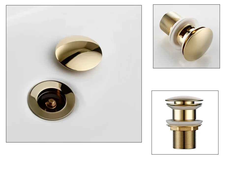 Pop-Up Drain Stopper Solid Brass One-Touch