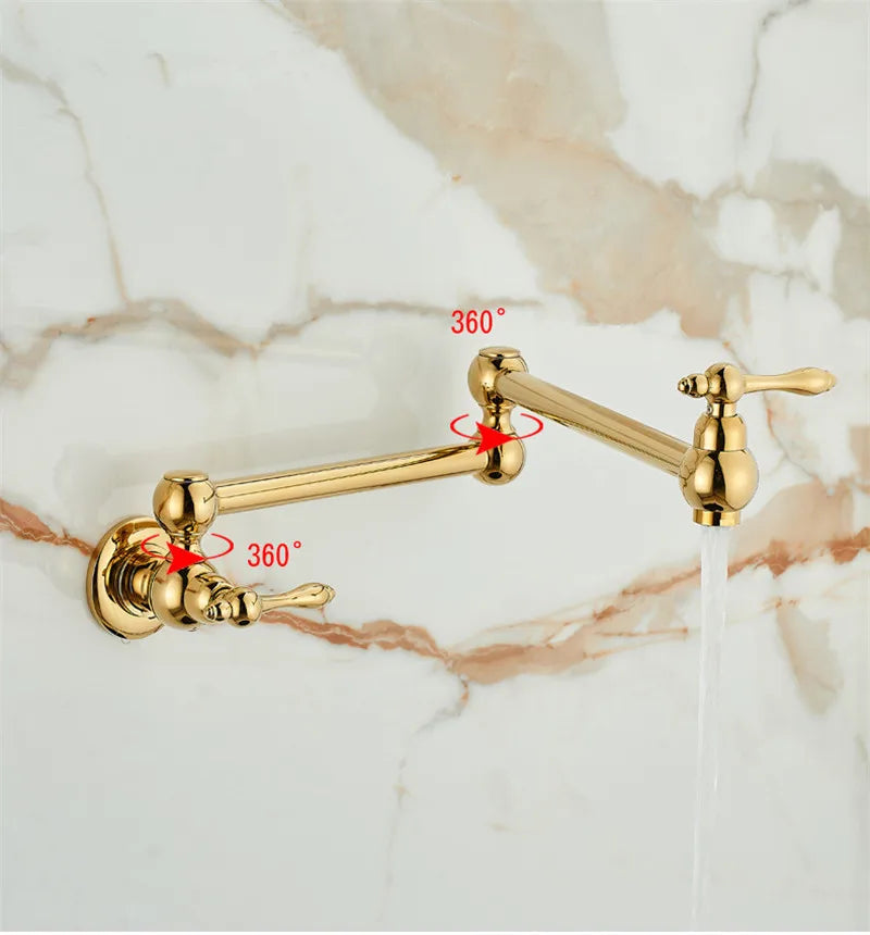 Pot Filler Faucet Foldable 360 Degree Solid Brass