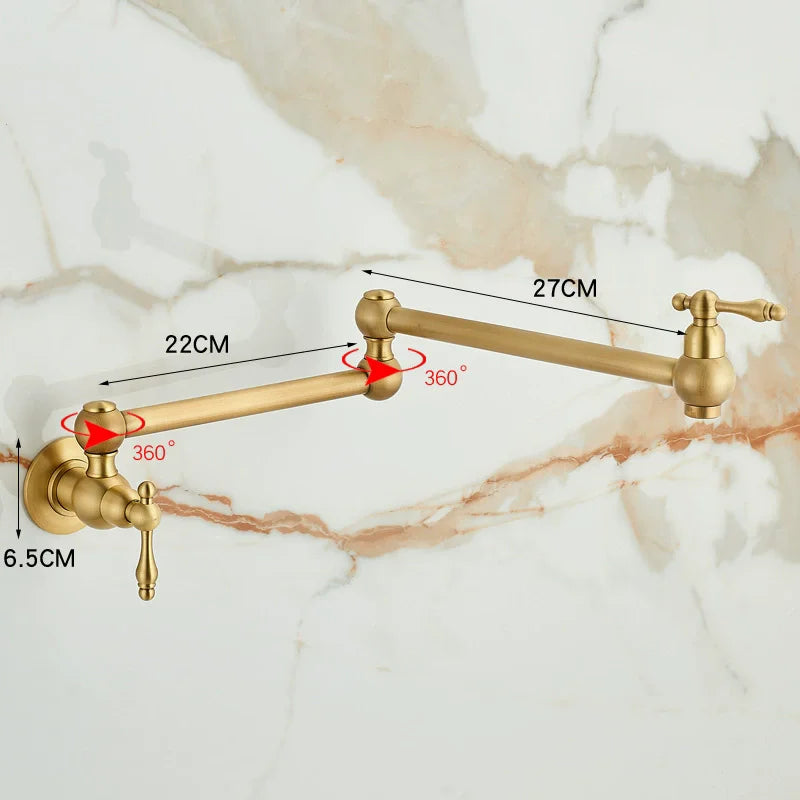 Pot Filler Faucet Foldable 360 Degree Solid Brass