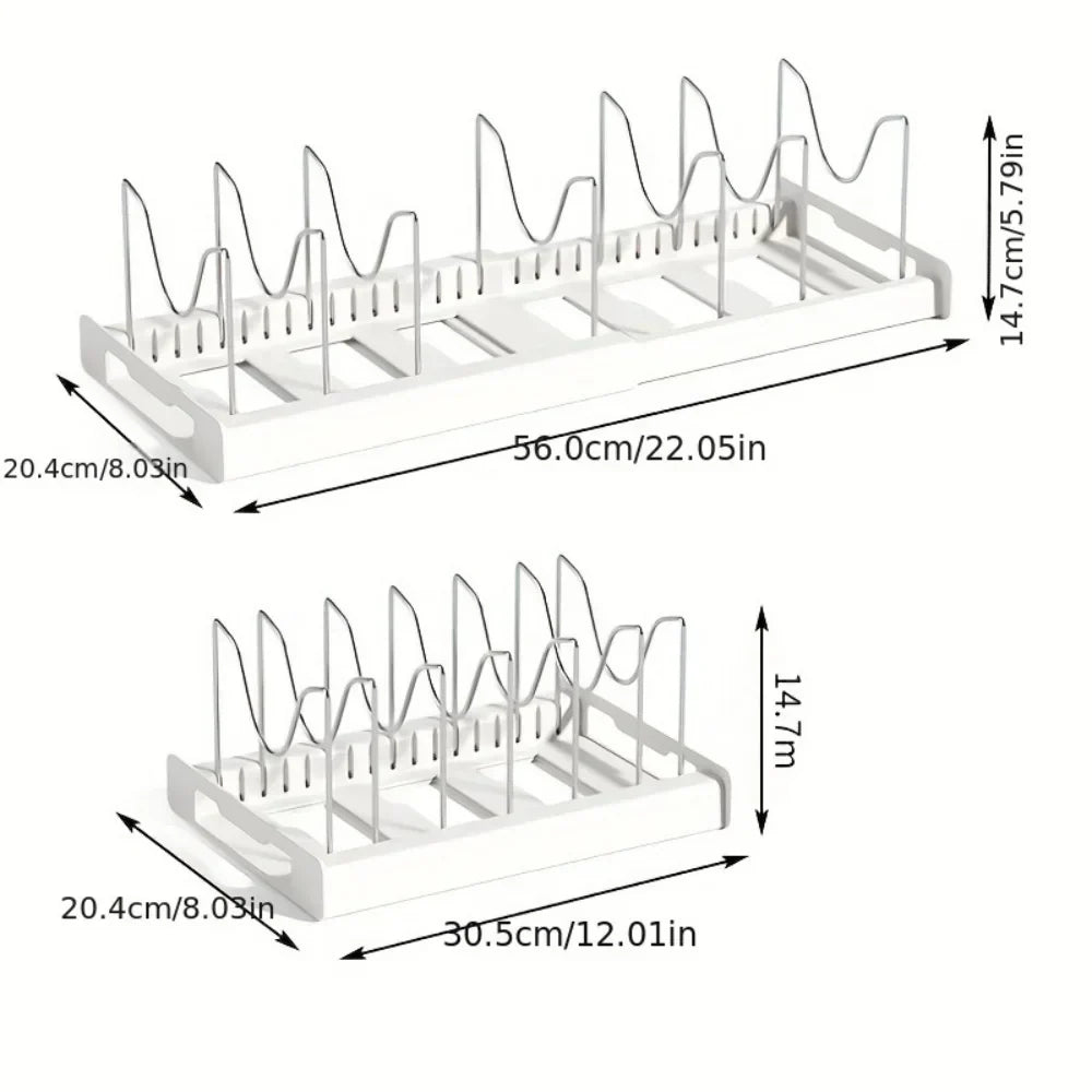 Pot Lid & Utensil Organizer Foldable Space-Saving ABS