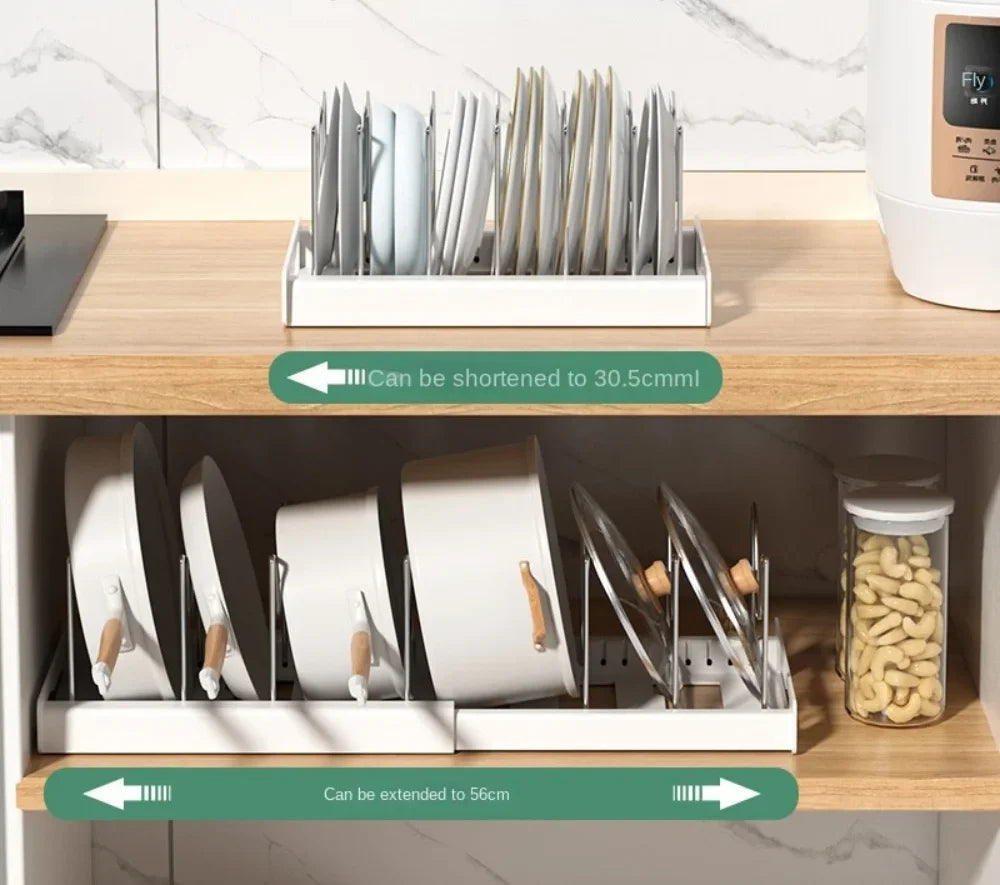 Pot Lid & Utensil Organizer Foldable Space-Saving ABS