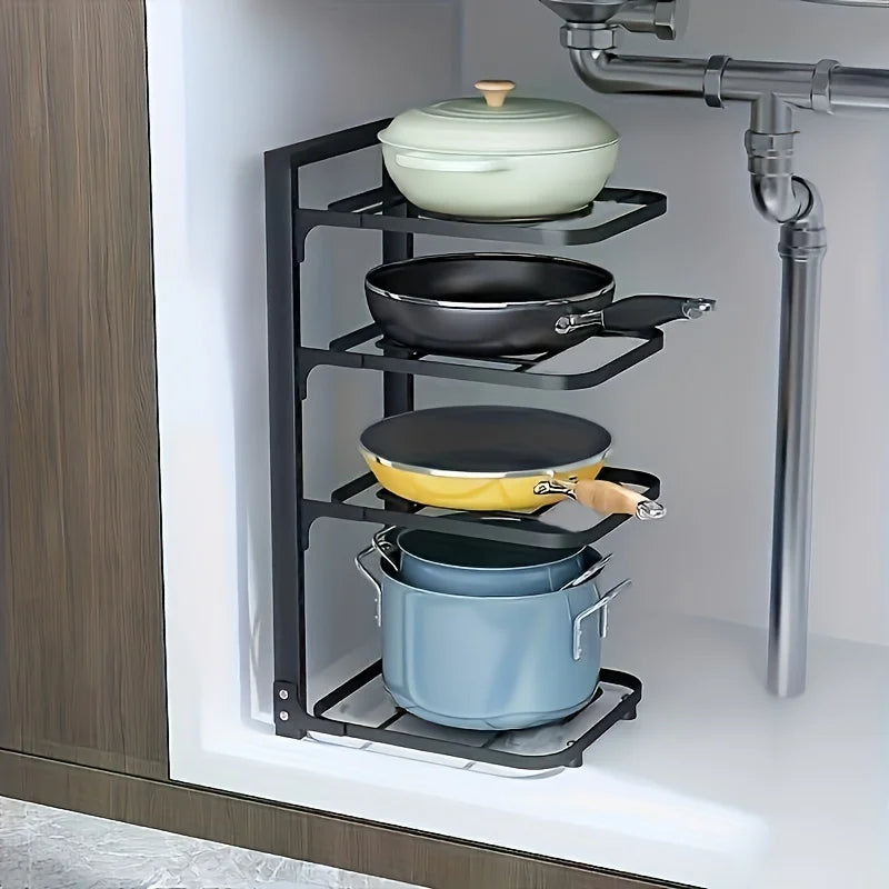 Pot & Pan Organizer Adjustable Multi-Layer Carbon Steel