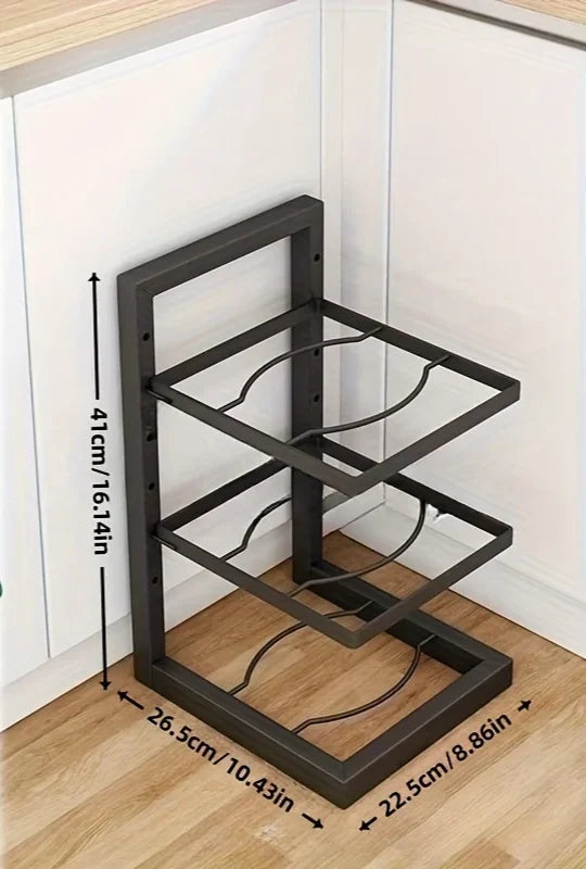 Pot & Pan Organizer Adjustable Multi-Layer Carbon Steel