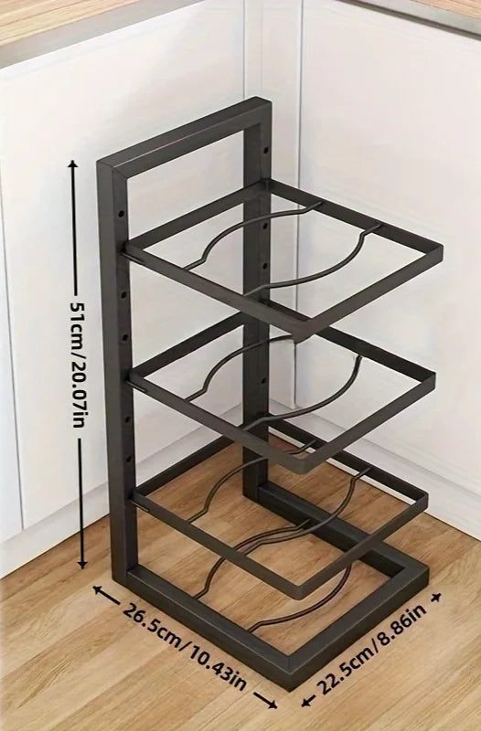 Pot & Pan Organizer Adjustable Multi-Layer Carbon Steel