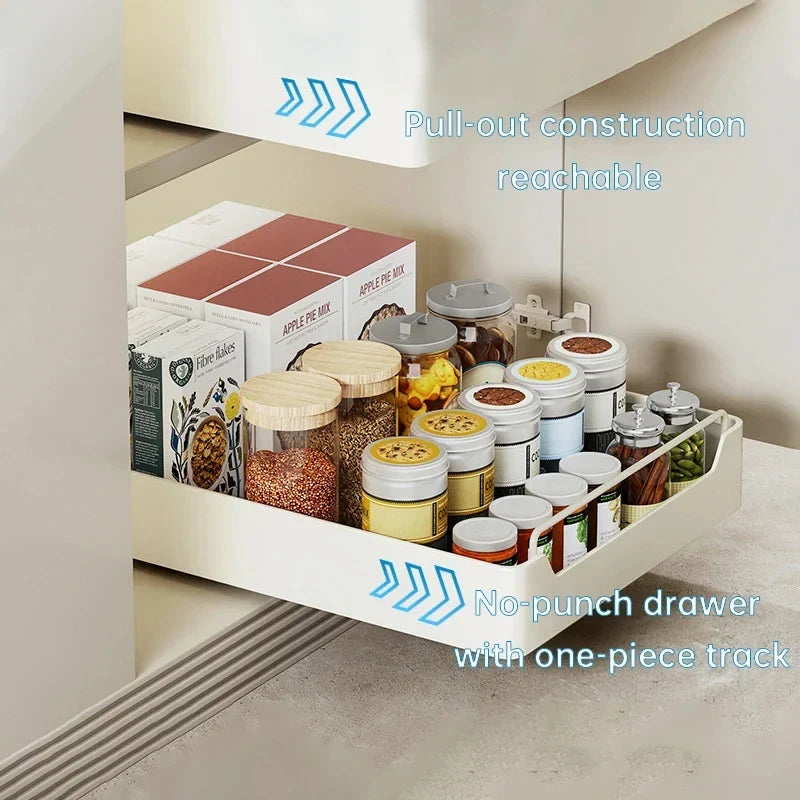 Pull-Out Cabinet Organizer No-Drill Carbon Steel Smooth Damping Rails