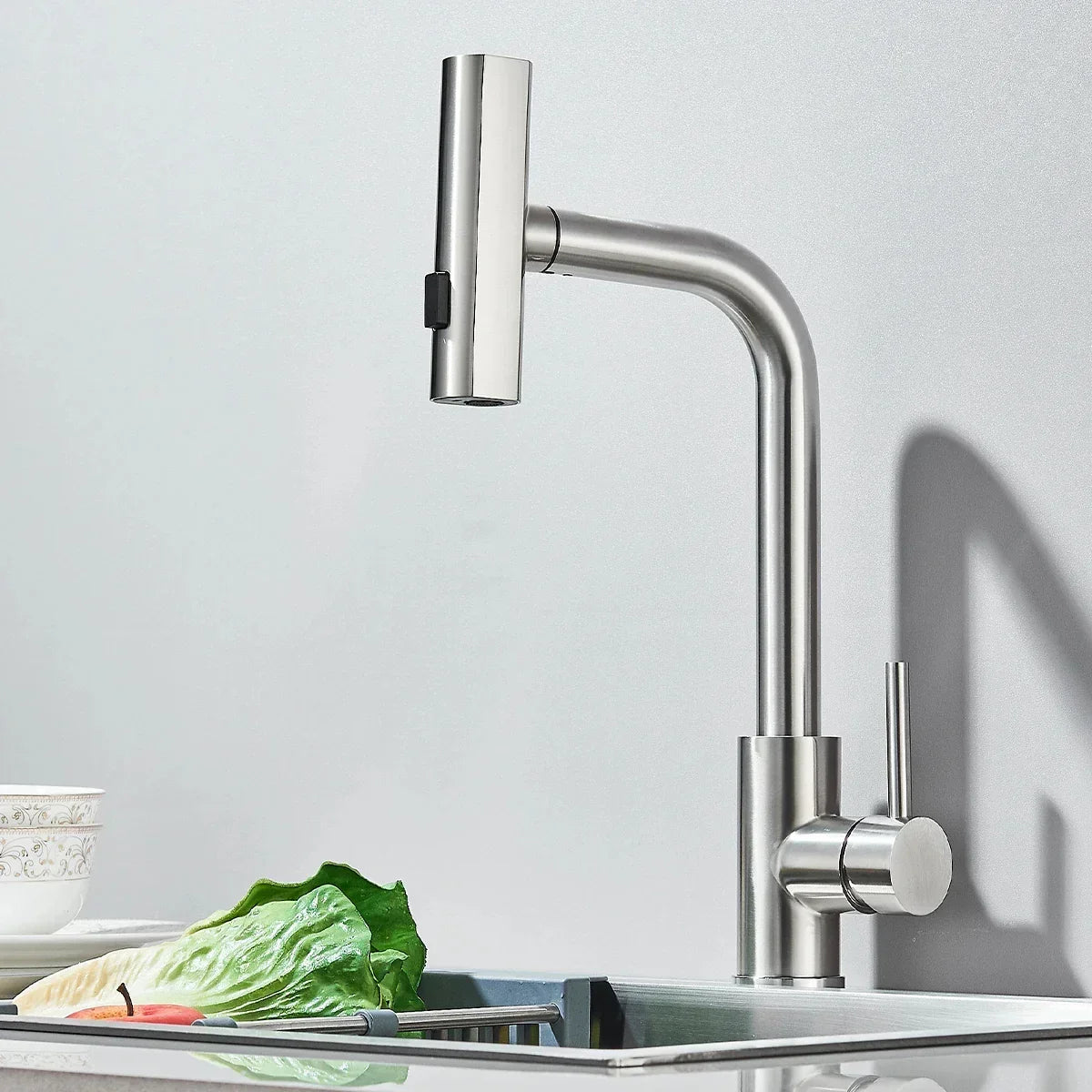 Pull-Out Kitchen Faucet 304 Stainless Steel 6 Spray Modes