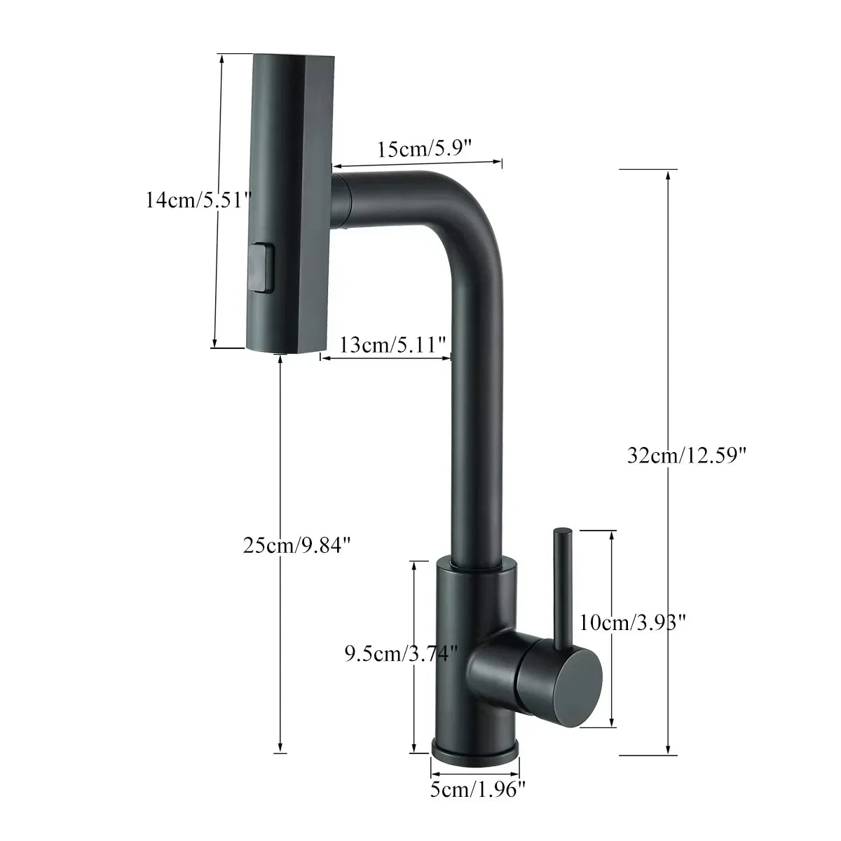 Pull-Out Kitchen Faucet 304 Stainless Steel 6 Spray Modes
