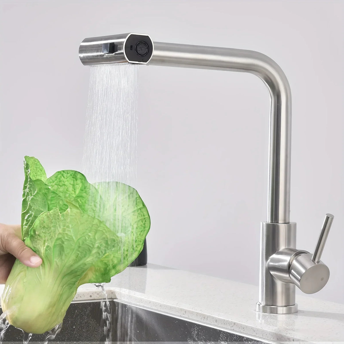 Pull-Out Kitchen Faucet 304 Stainless Steel 6 Spray Modes